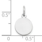 10K White Gold Plain .018 Gauge Circular Engravable Disc Charm